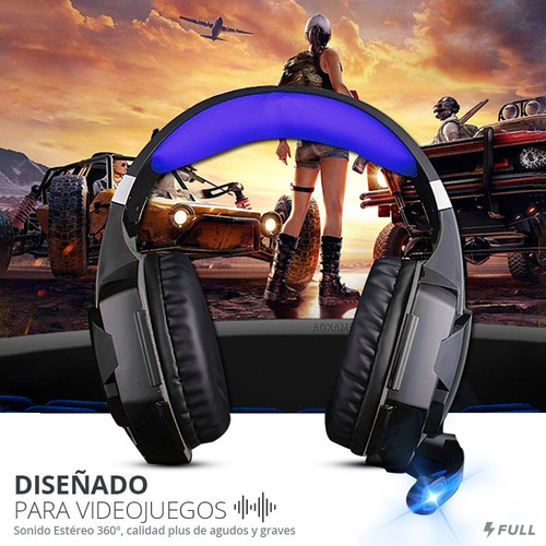 Imagen 4 de 7 de Auriculares Gamer Con Luz Led Super-bass Gaon Innovación