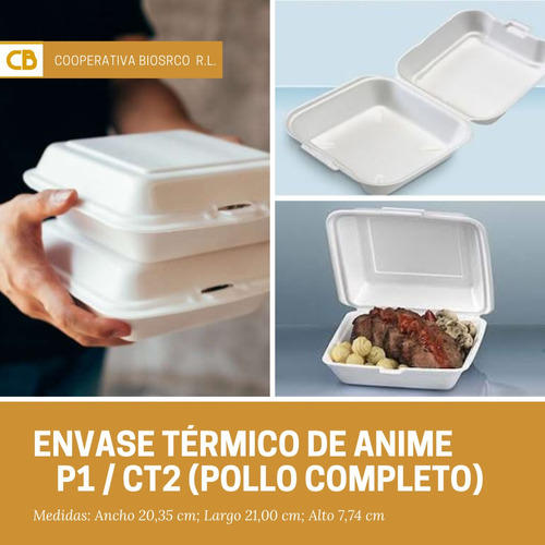 Viandas Envases De Anime Térmicos P1/ct2, Para Comida
