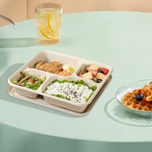 Lonchera Desechable De Cuatro Compartimentos Para Almuerzos