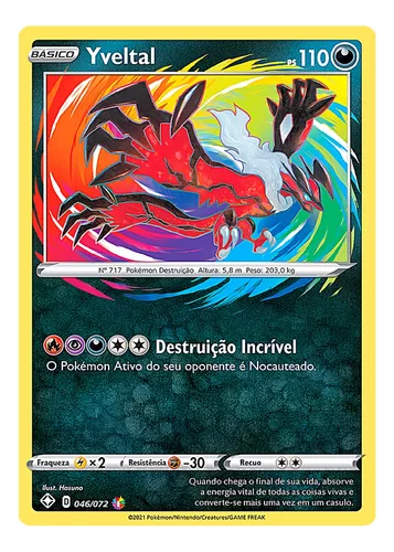 Carta Pokémon Lendária Da Coleção Celebrações Yveltal