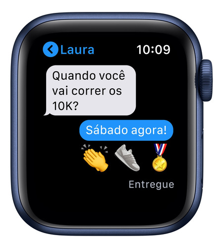 Imagem 5 de 8 de Apple Watch Series 6 (GPS) - Caixa de alumínio azul de 40 mm - Pulseira esportiva marinho-escuro