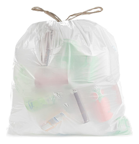 Aluf Plastics - Bolsas De Basura De Color Blanco Con Cordon