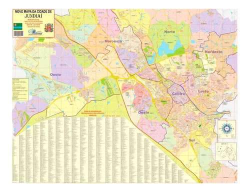 Mapa Da Cidade De Jundiaí Atualizado Com Índice De Ruas