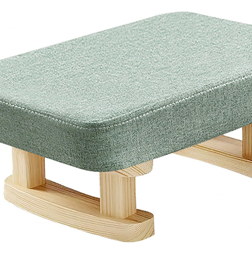 Wv Reposapiés Con Patas De Madera, Taburete Rectangular Con