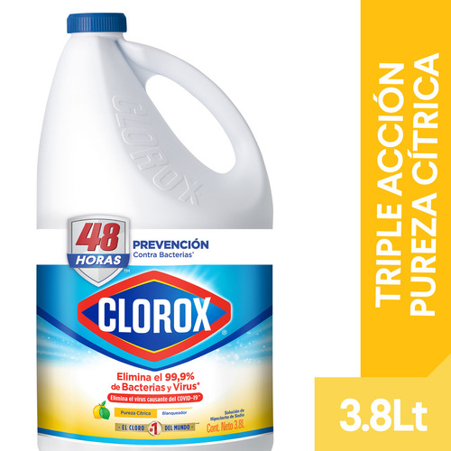 Desinfectante Blanqueador Clorox Aroma Pureza Cítrica 3,8 Lt