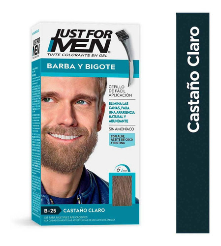 Tinte Para Caballero Just For Men Barba Y Bigote Castaño Claro 28g