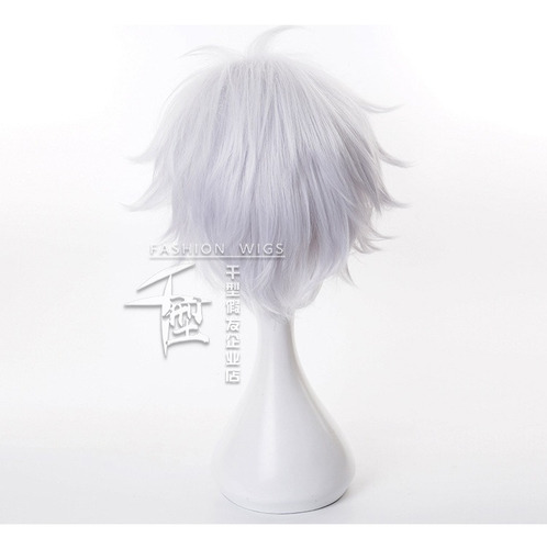 Jujutsu Kaisen Gojo Satoru Cosplay Peluca Corto Pelo 30cm