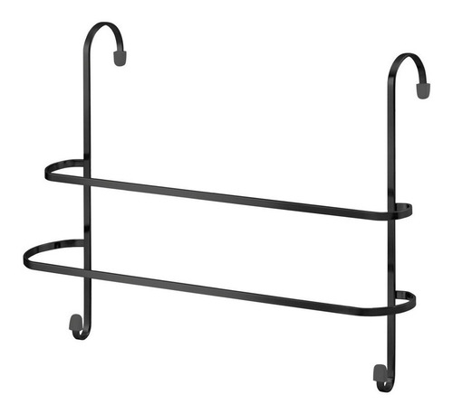 Toalheiro Suporte Porta Toalha Duplo Box De Banheiro Preto