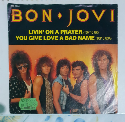 Compacto Bon Jovi Livin On A Prayer 1986 Importado Alemanha.