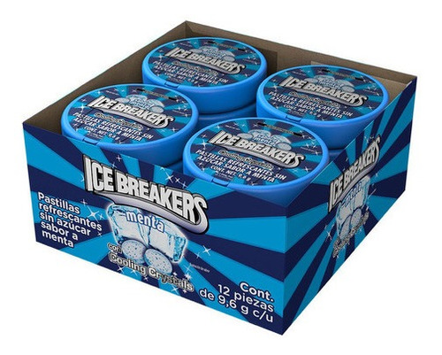 Ice Breakers Menta Pastillas Sin Azúcar 9.6g 12 Piezas