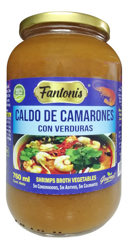 Caldo De Camarones Fantonis 100% Natural 1 Frasco De 760ml