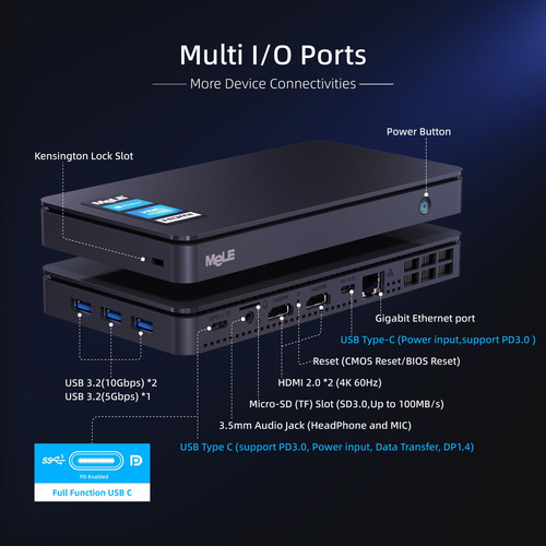 Mini Pc Mele Overclock3c Celeron N5095 8 Gb Ddr4 256 Gb Ssd