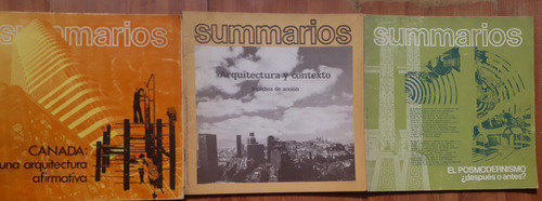 Lote X 3 Revista Summarios N° 35-36 / 42 / 78 Arquitectura