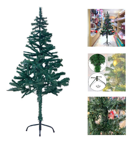 Árbol De Navidad Verde Clásico 1.5mts Decoracion Arbolito 