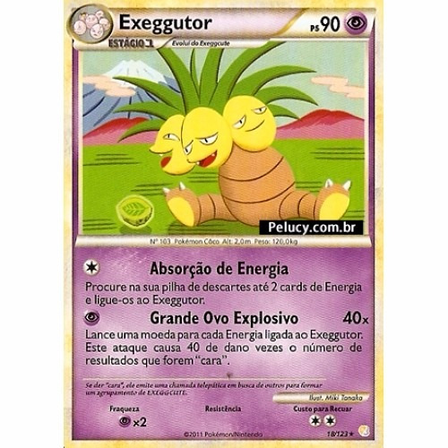 Exeggutor Pokémon Psíquico Raro 18/123 Heartgold Soulsilver