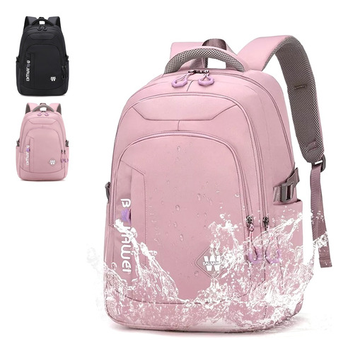 Mochila Antirrobo Escolar Viaje Para Laptop Impermeable 40 L Gran Capacidad Ligero, Mochila Unisex Multifunción Para Portátil (rosa, Negro)