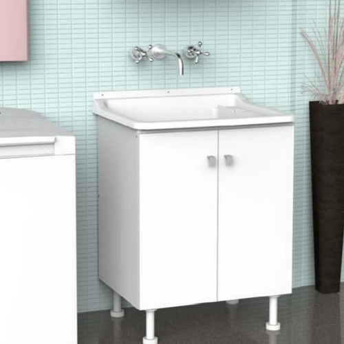 Imagen 6 de 7 de Bajo Mesada Lavadero 60cm Blanca C-mesada Inyectada Kromos