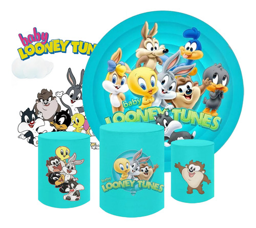 Kit Capa Painel Redondo +cilindros + Retangular Looney Tunes