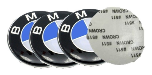 Emblema Bmw 45mm Moto Volante Carro  Azul Blanco Set X3