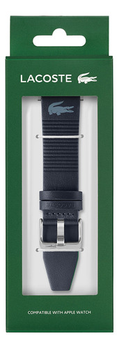 Correa Lacoste Croc Leather Compatible Apple Watch Unisex Color Azul Talla 42mm-44mm