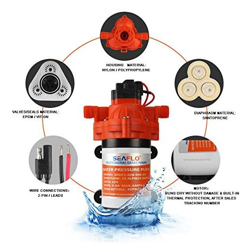 Bomba De Agua De Presión De 12 V, 3.0 Gpm, 45 Psi