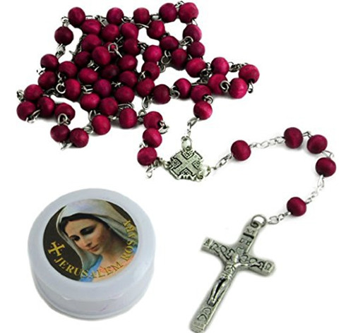 Rosario Perfumado De Rosa Roja, Collar Católico, Colgante Cr