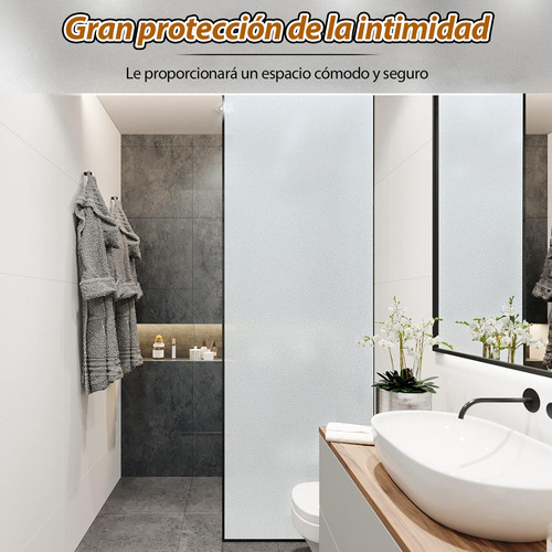 Sjrohe Mantas Película De Privacidad Para Vidrio Esmerilado, Con Revestimiento Adhesivo Electrostático, Ideal Para Decoración De Ventanas Y Vidrios, Ideal Para El Hogar Y La Oficina, 60cmx500cm