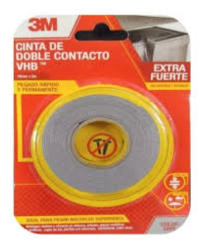 Cinta Doble Contacto Vhb Extrafuerte 3m (18mm X 2m)