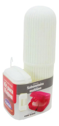 Kit Viagem Porta Escova De Dente E Saboneteira Com Tampa Cor Branco