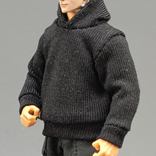 Sudadera Con Capucha A Escala 1/18, Ropa De Muñeca Negro