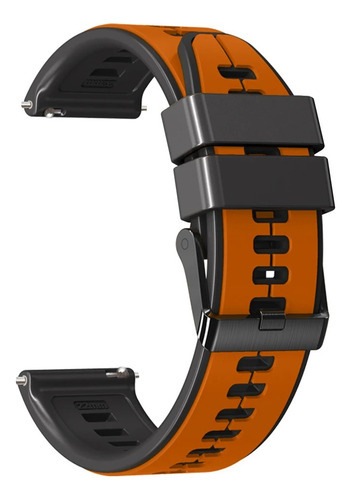 Correa Sport Doble Color Para Smartwatch Foxbox P45 Bw0472 Naranja/negro 2.2 Cm