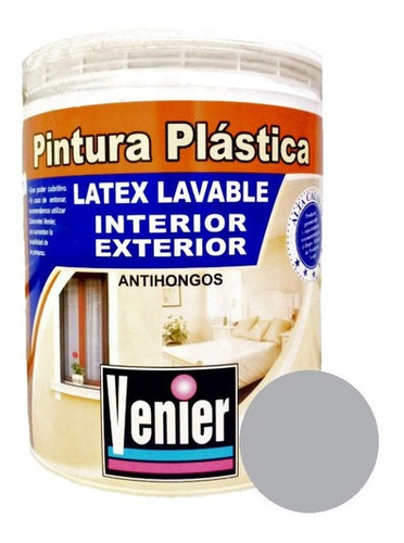 Latex Plastica Int/ext Gris Venier 4 Lt Solo Envio