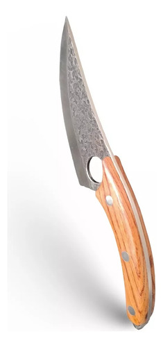 Cuchilla Artesanal Cheff Disco Arado 4 Mm + Funda De Cuero Plateado