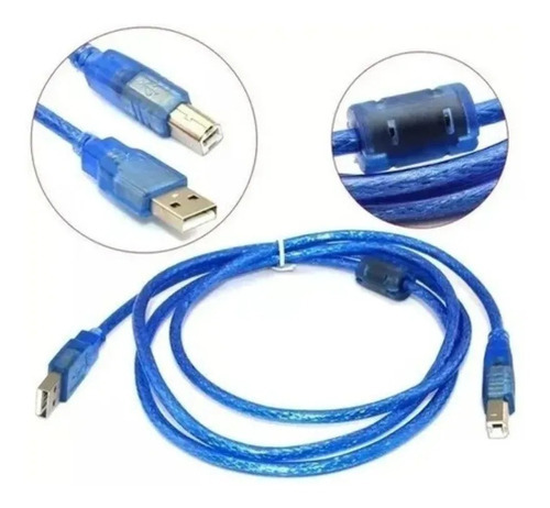 Cable Usb De Impresora 3 Metros Usb 2.0 Color Azul