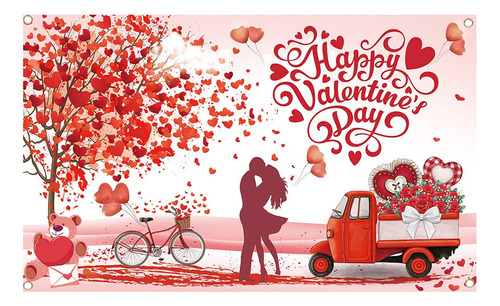 1 Cartel De Fondo De Feliz Día De San Valentín Con Forma De