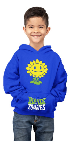 Poleron De Niño Con Capucha Plants Vs. Zombies Girasol