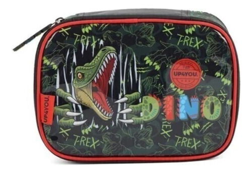 Estojo Baú Up4you Petit Dino Preto/vermelho Luxcel