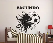 Comprar Vinilos Decorativos Futbol Pelota Que Rompe Pared Con Nombre