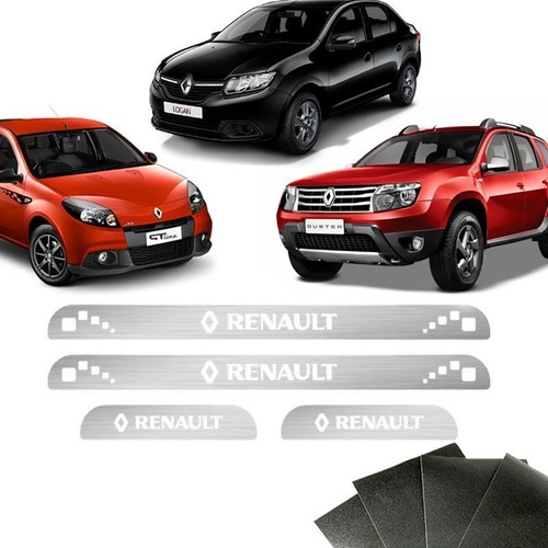 Kit Soleira Renault Logan Sandero Duster E Protetor De Porta