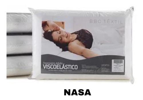 Travesseiro Nasa Viscoelástico Bbc Textil 50x70cm Premium Cor Branco