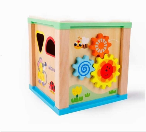 Caja De Motricidad Con Pizarra Montessori Juguete De Madera