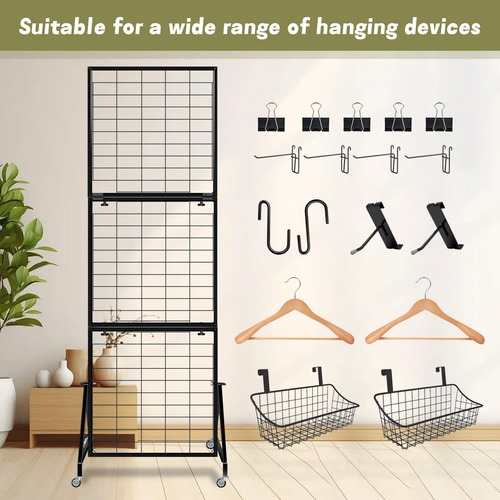 Paneles De Pared Tipo Rejilla Aphaobo Plegables Con Ruedas C