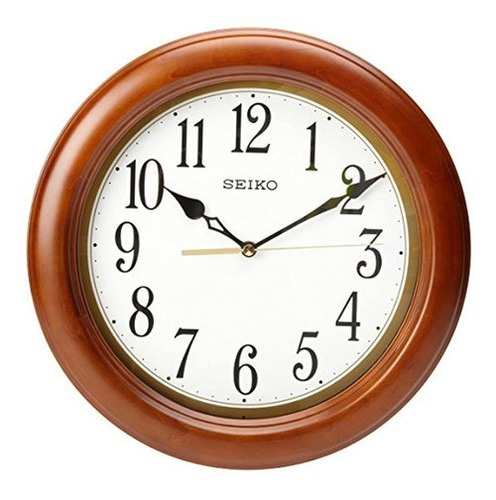 Seiko - Reloj De Pared Redondo De Madera 12.0 In