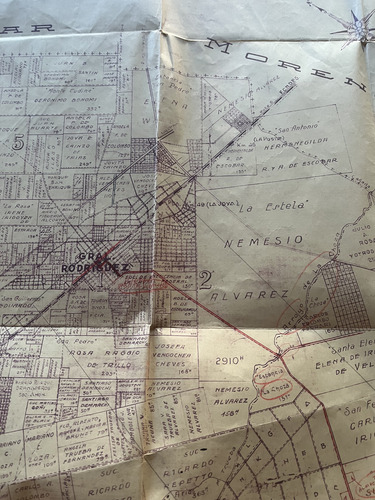 Antiguo Plano Catastral Gral. Rodriguez Por Ildefonso Torres (Usado)
