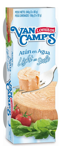 Atún Lomitos En Agua Light Sodio Van Camp's 3 X 80g