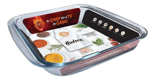Asadera Vidrio Templado Hudson Cuadrada Horno 24x21x5 Cm
