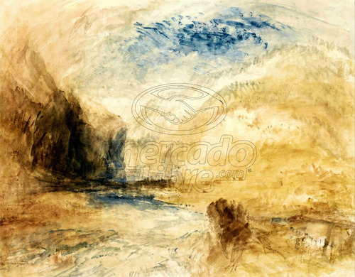 Lienzo Canvas Arte Marina J M W Turner Paisaje Lago 100x130