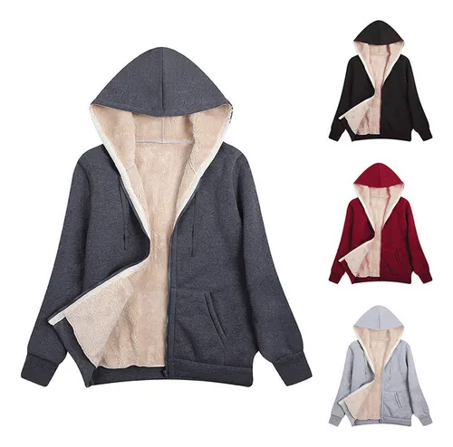 Chaqueta Mujer Sudadera Con Capucha Invierno Sudadera Felpa