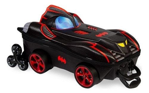 Mochila 3d Com Rodinhas Batman Chrome Wheels Marca Max Toys Cor Preto