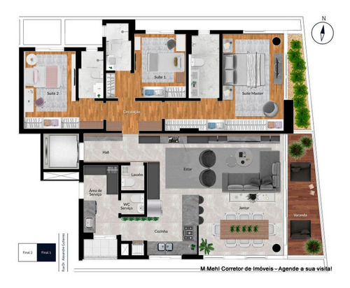 Imagem 22 de 25 de Apartamento Com 3 Dormitórios À Venda Com 184.53m² Por R$ 1.904.000,00 No Bairro Água Verde - Curitiba / Pr - M2av-elr502